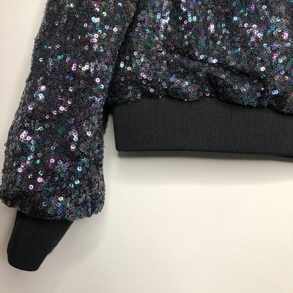 Nwt Rachel Zoe Riga Purple Iridescent Sequin  Sweatshirt Size XS - Picture 7 of 8